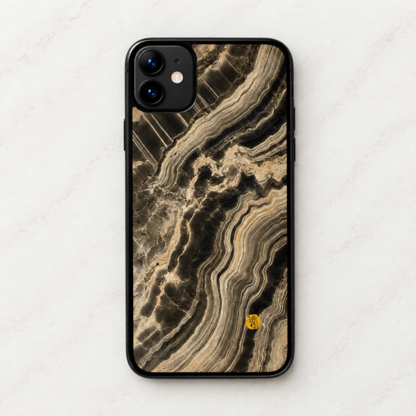 漆職人手仕上げ 蒟醤スマホケース 　八島扇堂　大理石（AD－028）