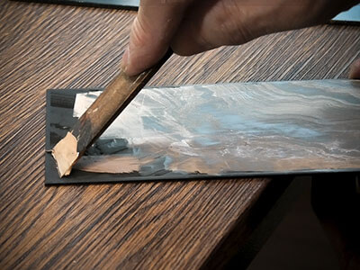 高松漆芸の特徴的な技法「蒟醤（きんま）」の作業工程